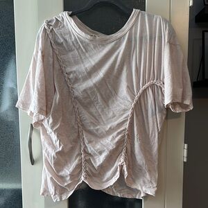 Women's Beige Ruched Top
